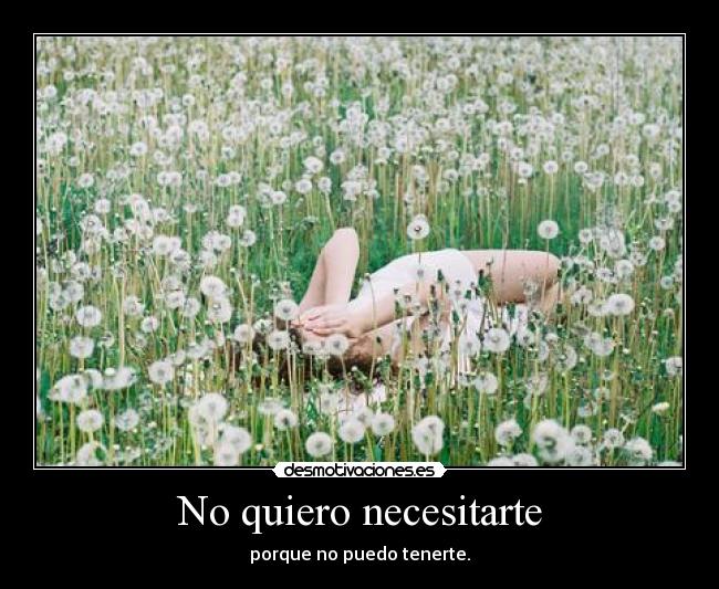 No quiero necesitarte -