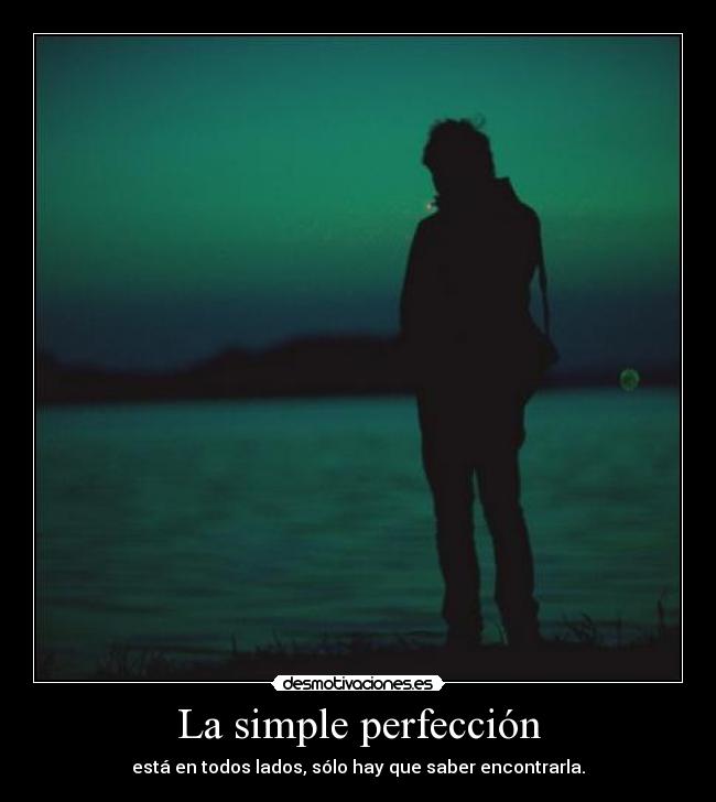 La simple perfección - está en todos lados, sólo hay que saber encontrarla.