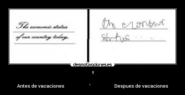  - Antes de vacaciones                                           Despues de vacaciones