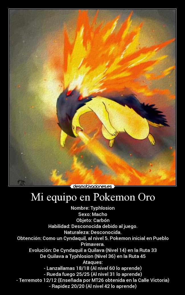 carteles pokemon ferdo equipo pokemon oro typhlosion desmotivaciones