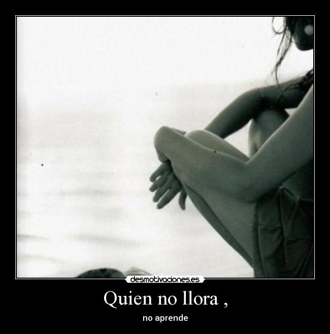 Quien no llora , - no aprende