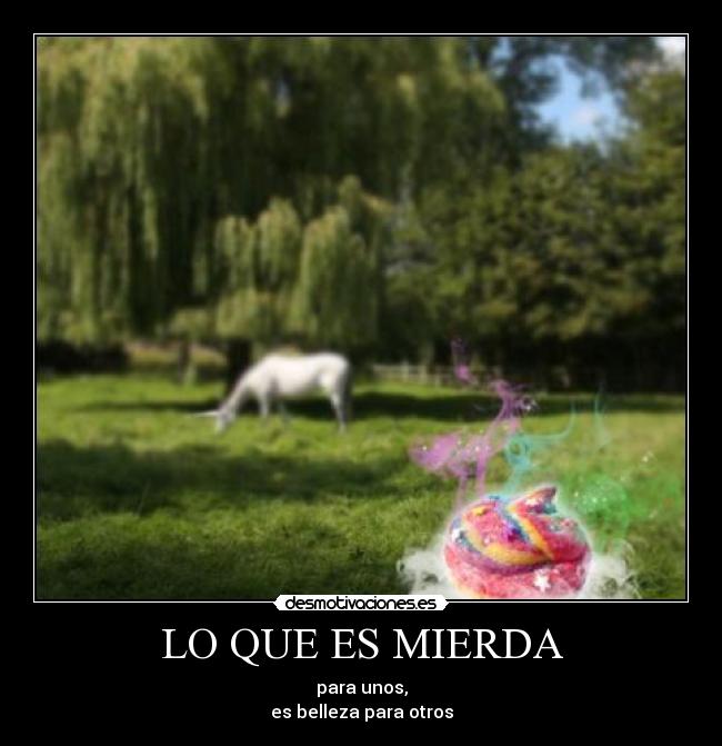 LO QUE ES MIERDA - para unos,
es belleza para otros