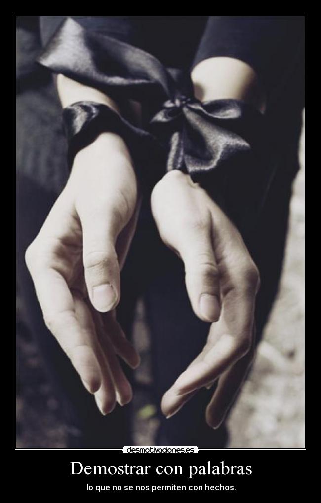 Demostrar con palabras - lo que no se nos permiten con hechos.