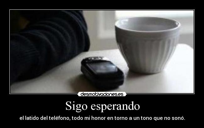 Sigo esperando - el latido del teléfono, todo mi honor en torno a un tono que no sonó.