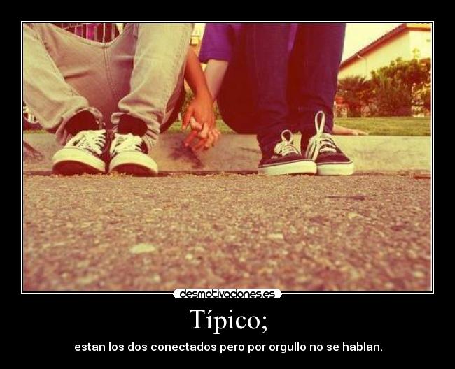 Típico; - estan los dos conectados pero por orgullo no se hablan.