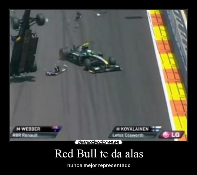 carteles red bull mark webber valencia kovalainen vettel desmotivaciones