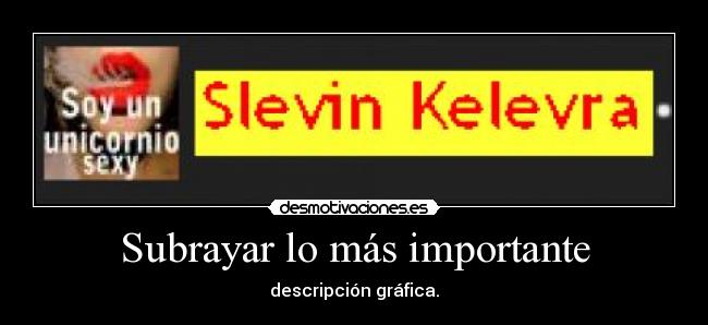 Subrayar lo más importante - descripción gráfica.