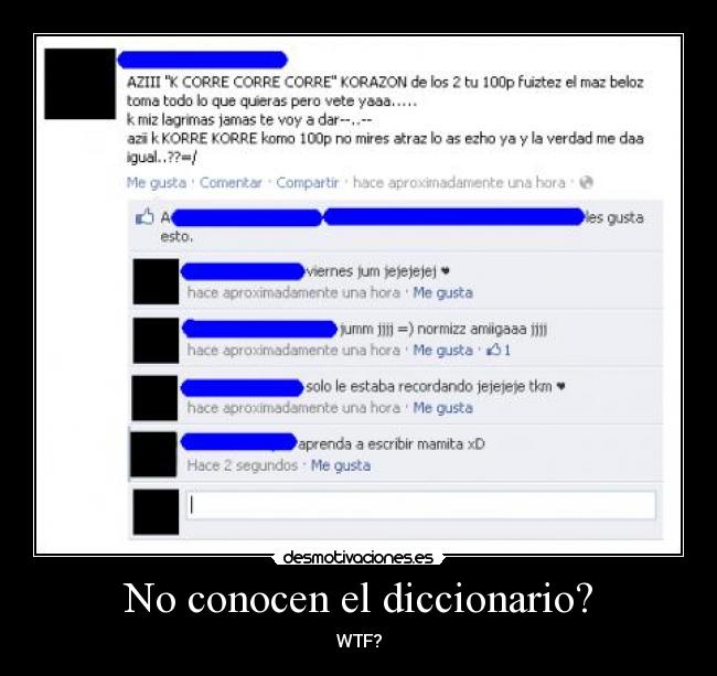 No conocen el diccionario? - WTF?