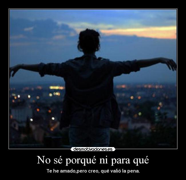 No sé porqué ni para qué - Te he amado,pero creo, qué valió la pena.