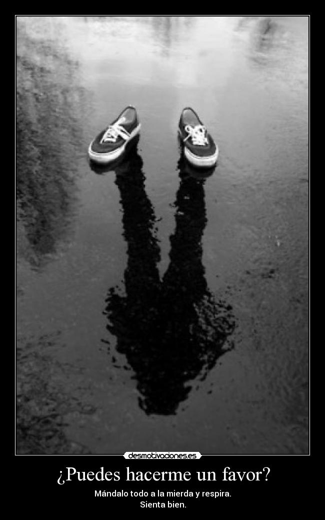 ¿Puedes hacerme un favor? - Mándalo todo a la mierda y respira.
Sienta bien.