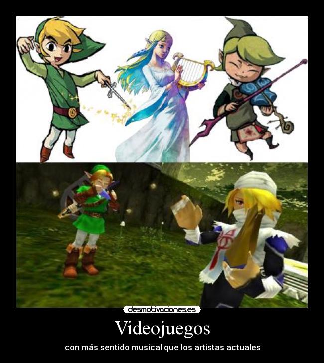 carteles videojuegos videojuegos sentido escuchar musica lira violin ocarina batuta actual legend zelda desmotivaciones