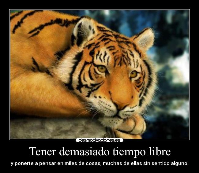 Tener demasiado tiempo libre - y ponerte a pensar en miles de cosas, muchas de ellas sin sentido alguno.