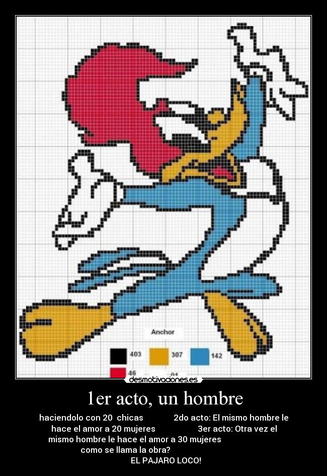 1er acto, un hombre -