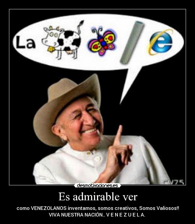 Es admirable ver - como VENEZOLANOS inventamos, somos creativos, Somos Valiosos!!
VIVA NUESTRA NACIÓN.. V E N E Z U E L A. ♥