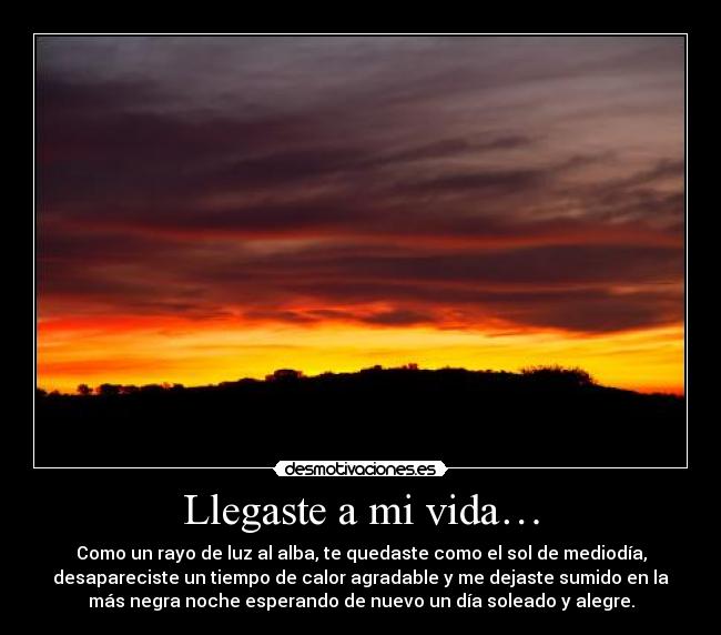 Llegaste a mi vida… -