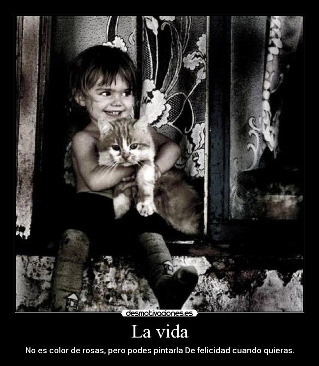 La vida - No es color de rosas, pero podes pintarla De felicidad cuando quieras.