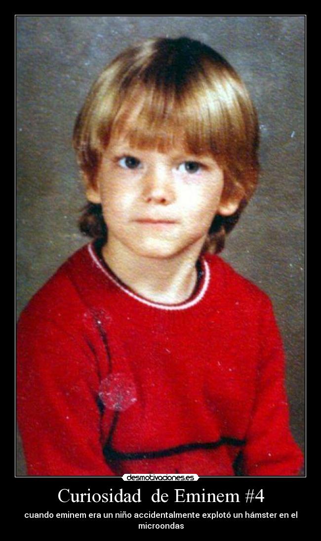 Curiosidad  de Eminem #4 - cuando eminem era un niño accidentalmente explotó un hámster en el microondas