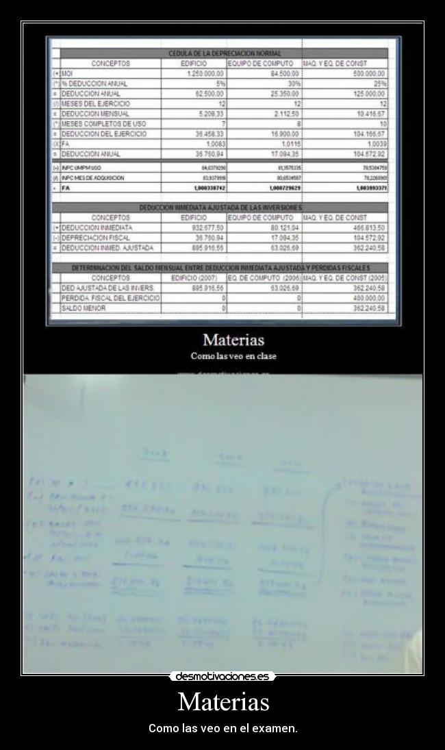 Materias - Como las veo en el examen.