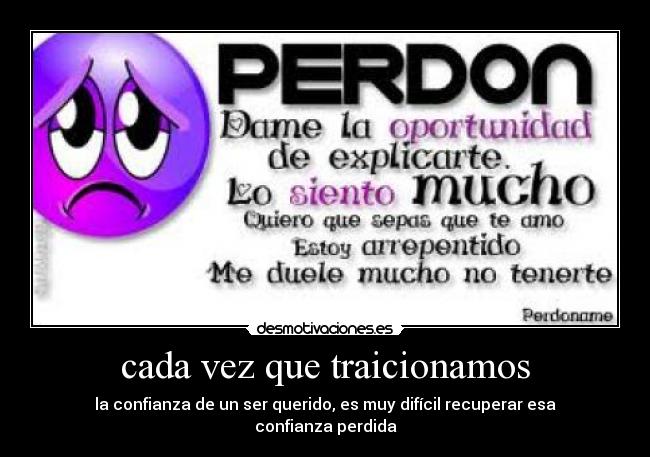 cada vez que traicionamos - 