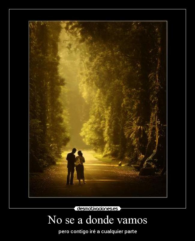 No se a donde vamos - pero contigo iré a cualquier parte