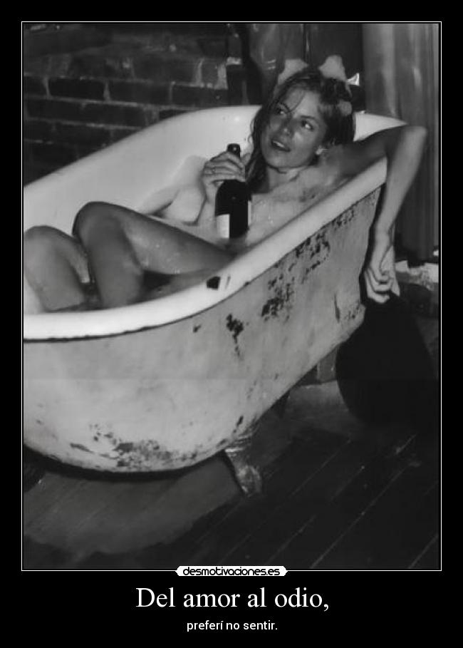 Del amor al odio, - preferí no sentir.