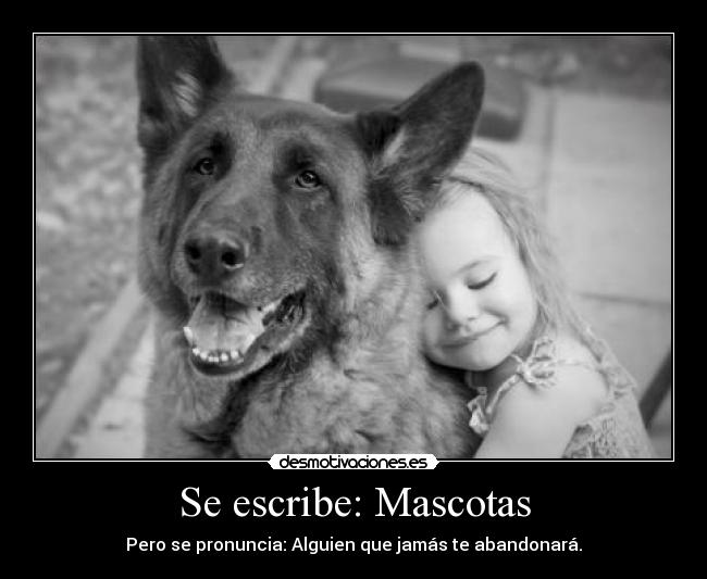 Se escribe: Mascotas - Pero se pronuncia: Alguien que jamás te abandonará.