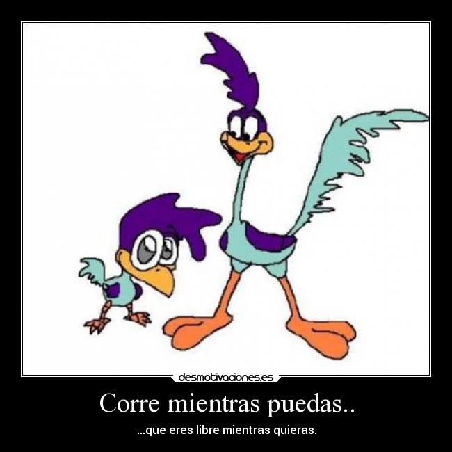 Corre mientras puedas.. - ...que eres libre mientras quieras.