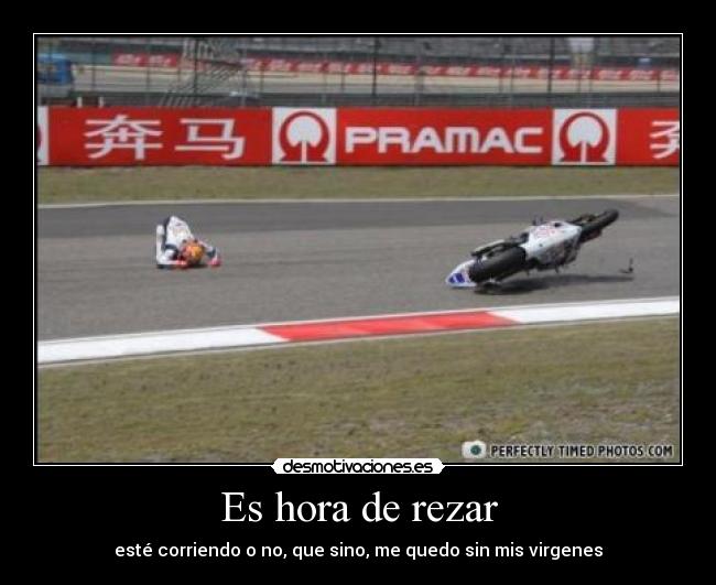 Es hora de rezar - esté corriendo o no, que sino, me quedo sin mis virgenes