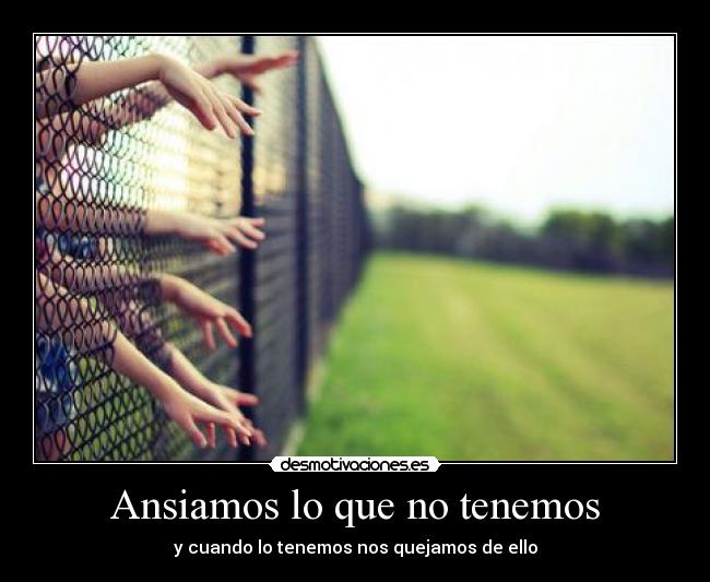 Ansiamos lo que no tenemos -