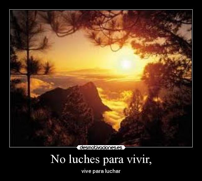 No luches para vivir, - vive para luchar