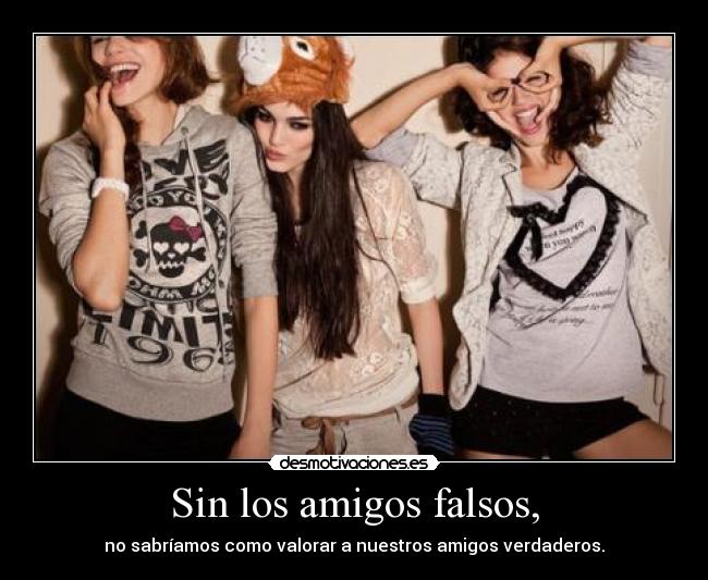 carteles amigos sin los amigos falsos sabriamos como valorar nuestros amigos verdaderos desmotivaciones