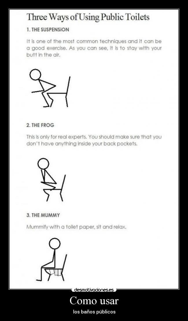 Como usar - los baños públicos