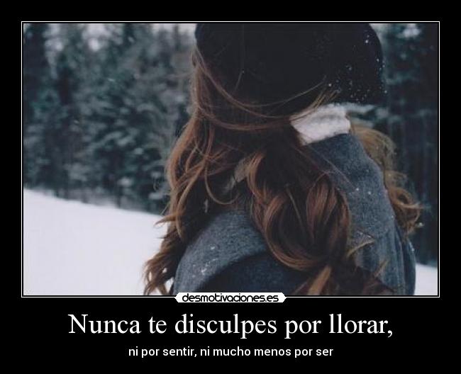 Nunca te disculpes por llorar, -