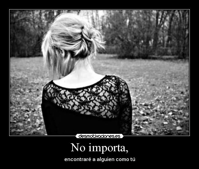No importa, - encontraré a alguien como tú