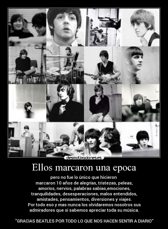 carteles the beatles gracias por todo los que nos han entregado gracias george paul ringo john desmotivaciones