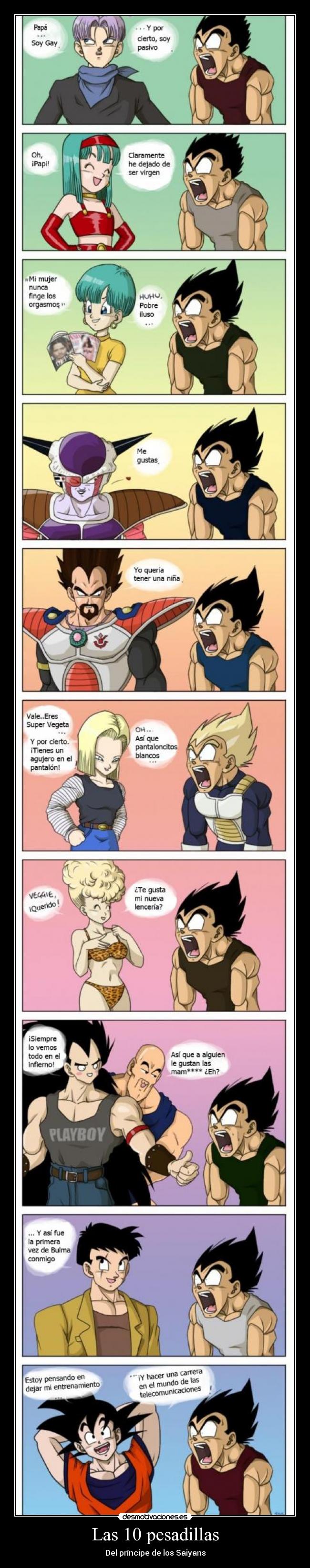 carteles vegeta goku yamcha rey vegeta friezar bulma trunks nappa raditz sra brief androide ovejeador desmotivaciones
