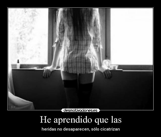 He aprendido que las - heridas no desaparecen, sólo cicatrizan