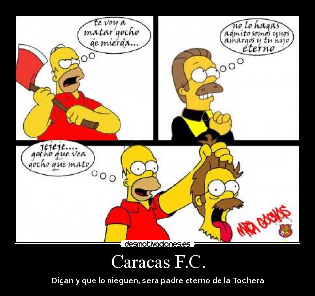 carteles caracas simpsons flanders hinchas futbol toches desmotivaciones