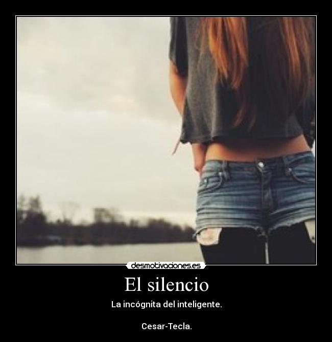 El silencio - La incógnita del inteligente.

Cesar-Tecla.