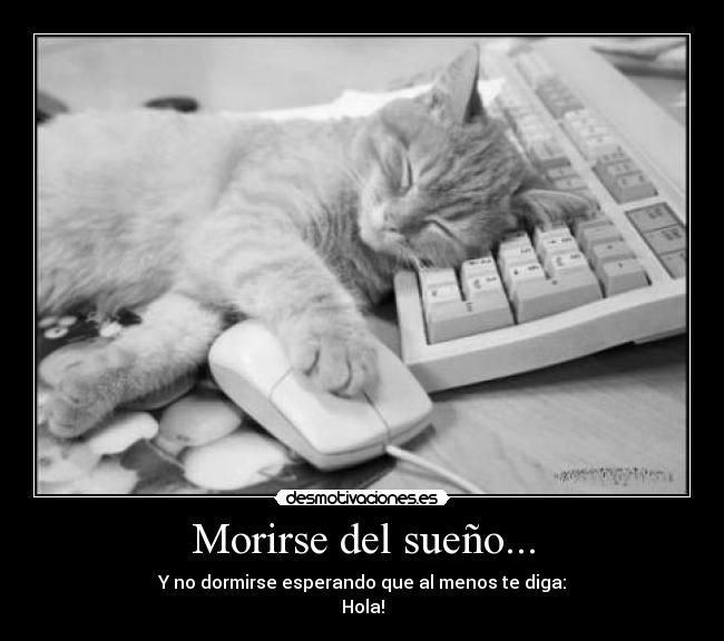 Morirse del sueño... - Y no dormirse esperando que al menos te diga:
Hola!