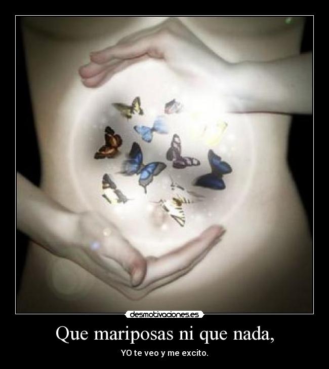 Que mariposas ni que nada, - YO te veo y me excito.