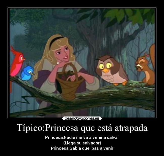 carteles tipico los todos los cuentos donde las protagonistas son atrapads desmotivaciones