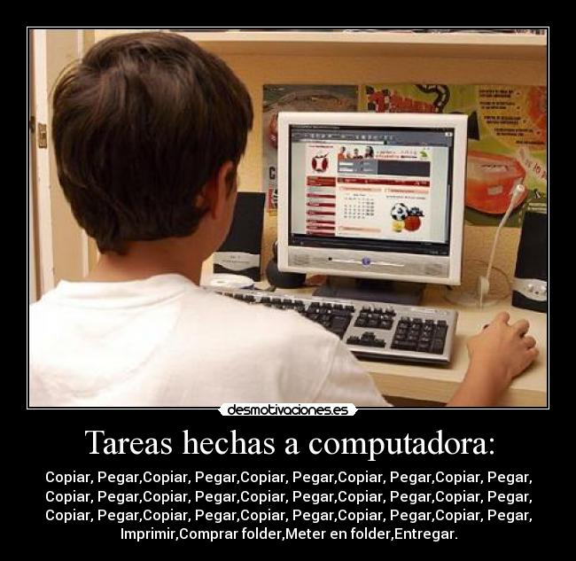 carteles tareas hechas computadora desmotivaciones