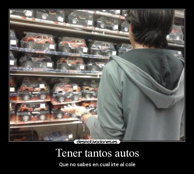 Tener tantos autos - Que no sabes en cual irte al cole