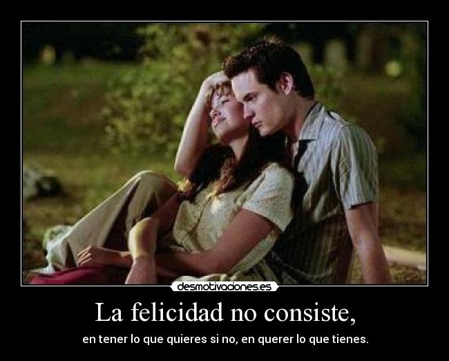 La felicidad no consiste, -