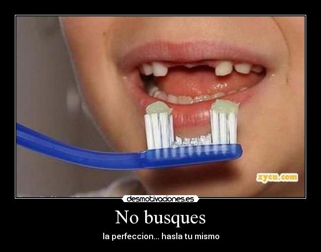 No busques - la perfeccion... hasla tu mismo