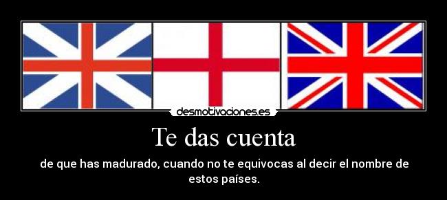 Te das cuenta - de que has madurado, cuando no te equivocas al decir el nombre de estos países.