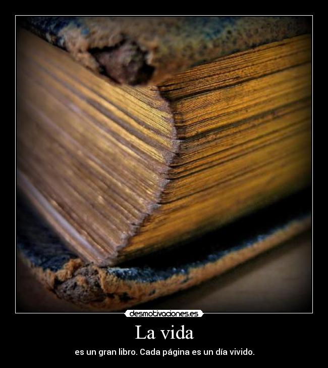 La vida - es un gran libro. Cada página es un día vivido.