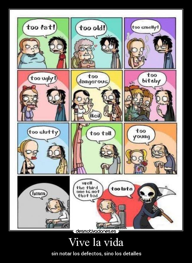 carteles vida pasas notando los defectos nada mas vida pasara rapido desmotivaciones