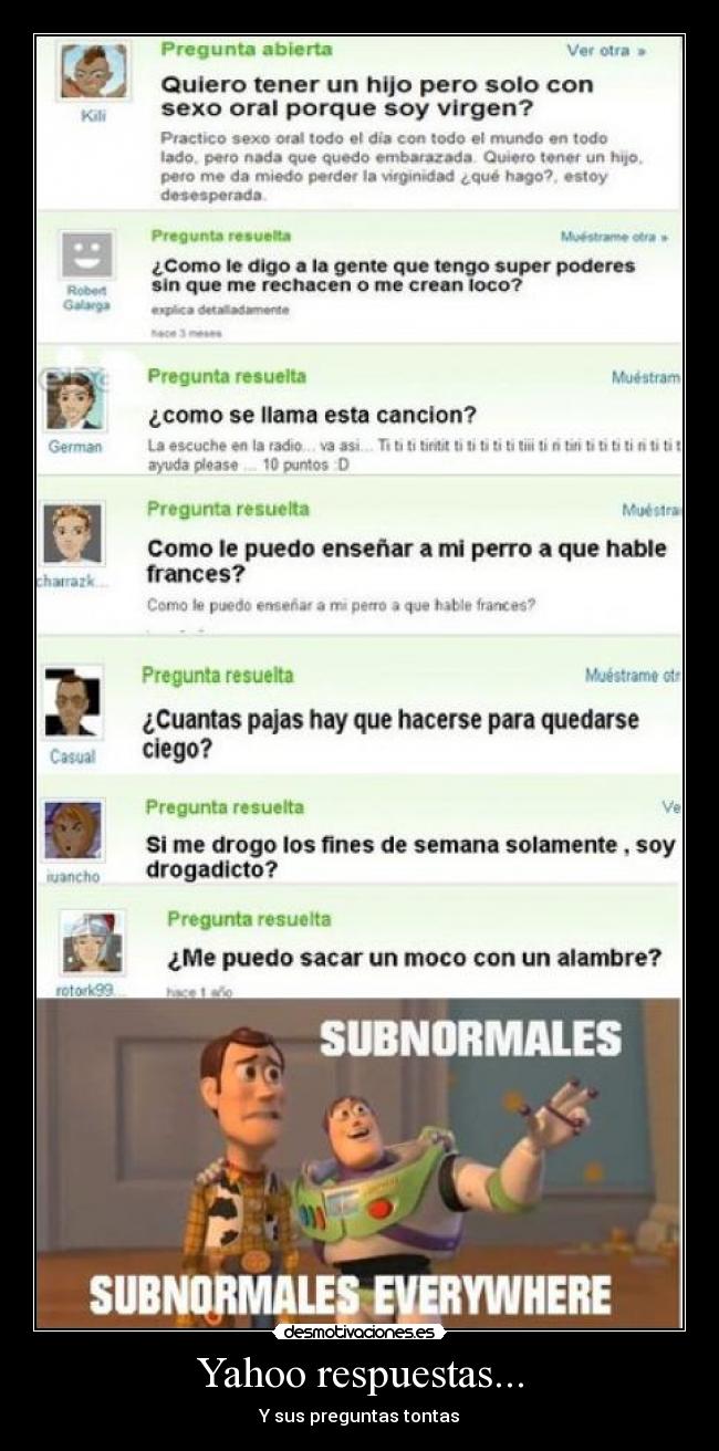 Yahoo respuestas... - Y sus preguntas tontas